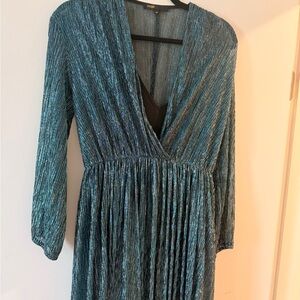 Maje Blue Long Sleeve Dress